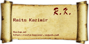 Raits Kazimir névjegykártya